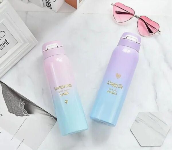 Pastel Thermos Bottle with Straw - Image 4